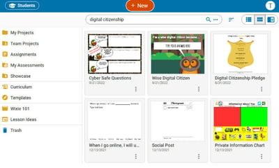 Wixie-search-digital-citizenship-templates