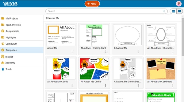 Wixie-student-templates-all-about-me